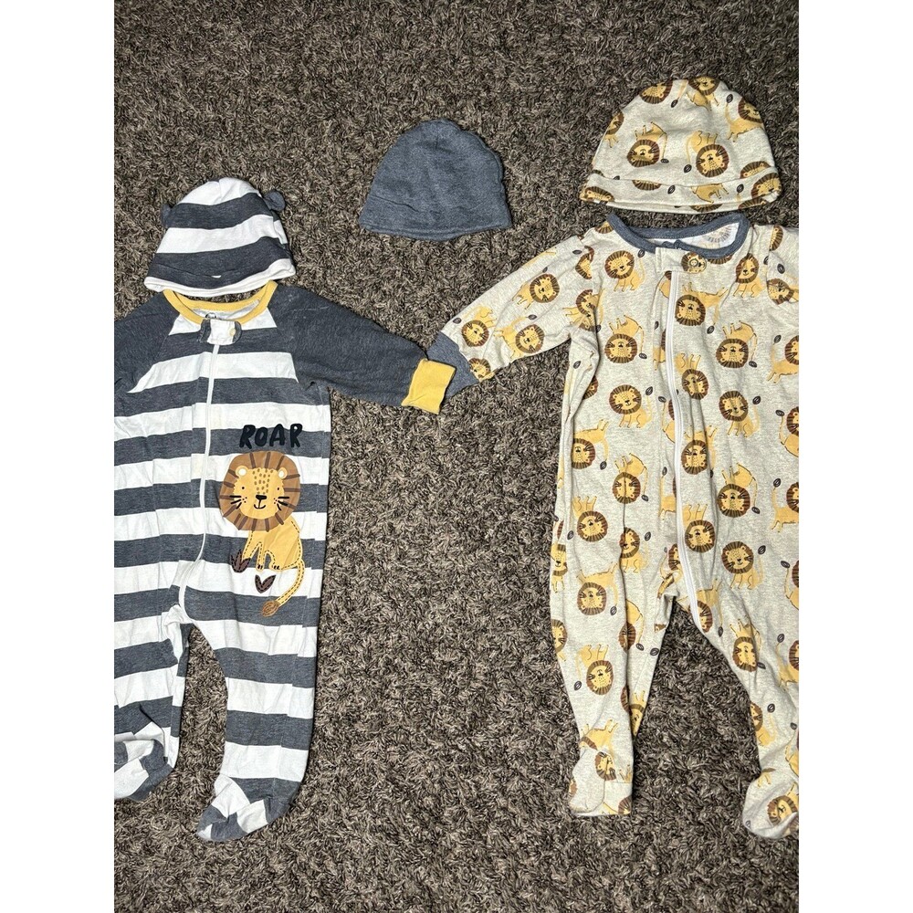 Gerber Organic Baby One Piece Set, 2 OnePiece, 3 Matching Hat Included, Preowned